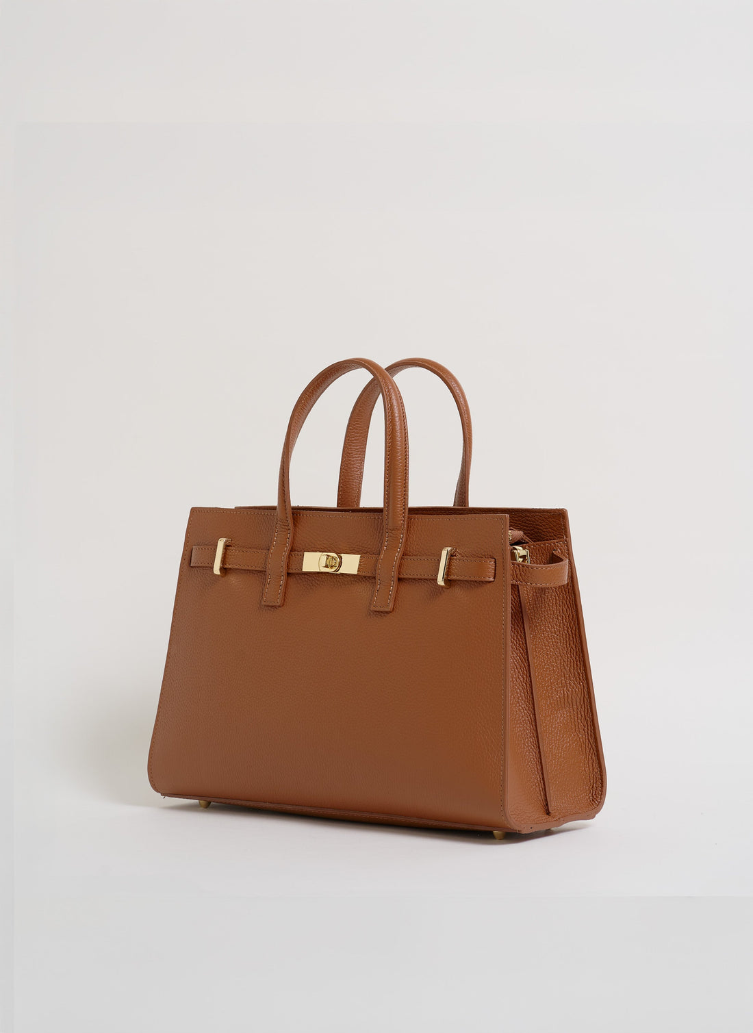 Borsa Sveva in pelle Togo Cuoio - Voemièn