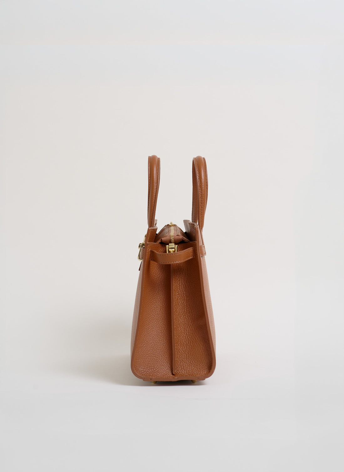 Borsa Sveva in pelle Togo Cuoio - Voemièn