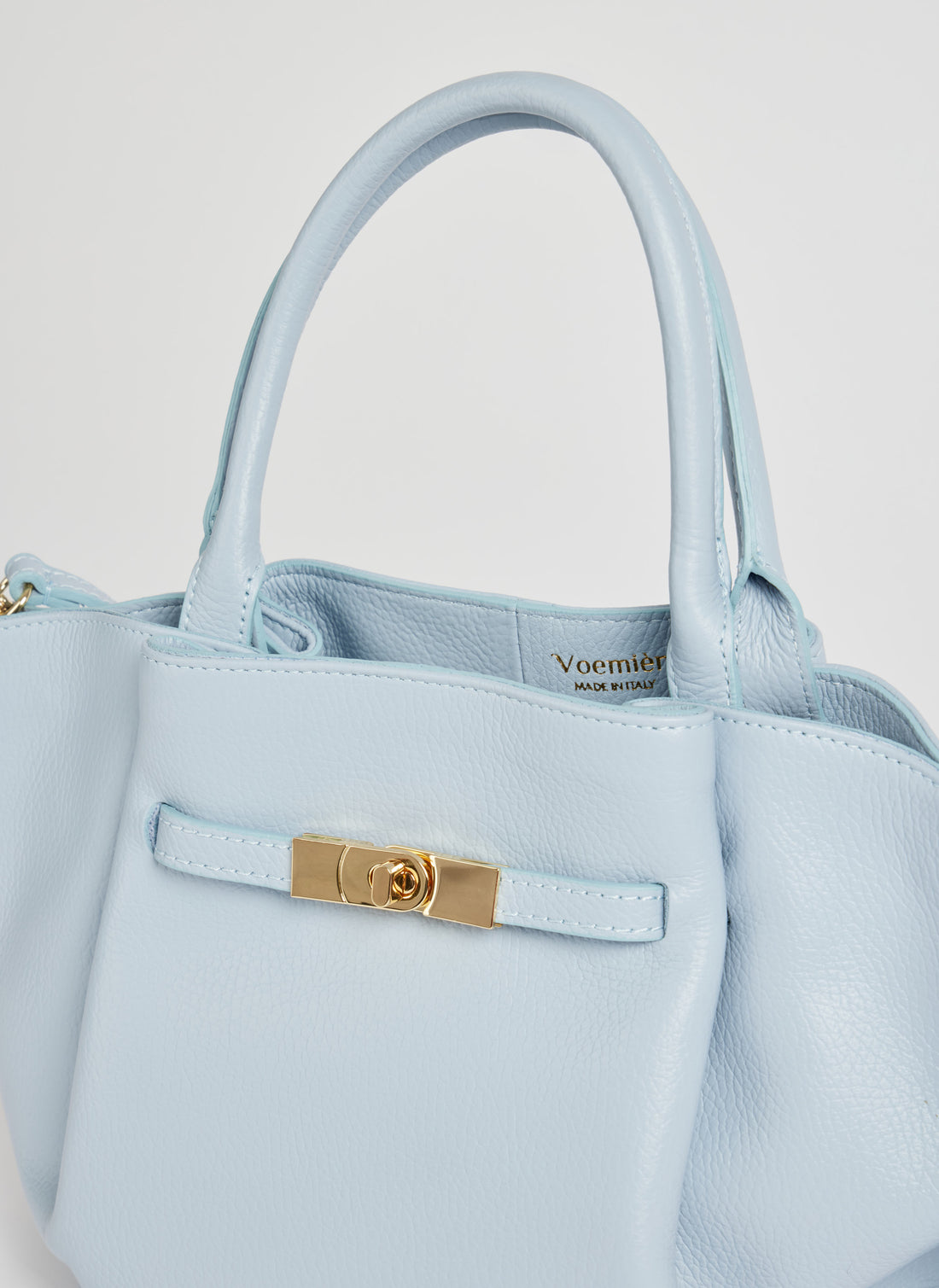 Charlène Bag in Togo Leather Light Blue