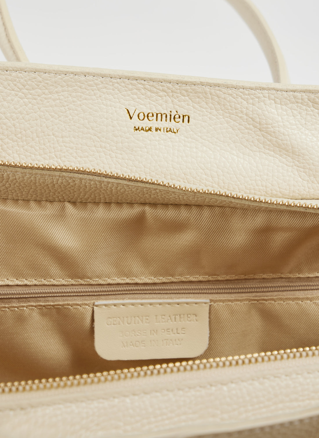 Béatrice Bag in Togo Leather Beige