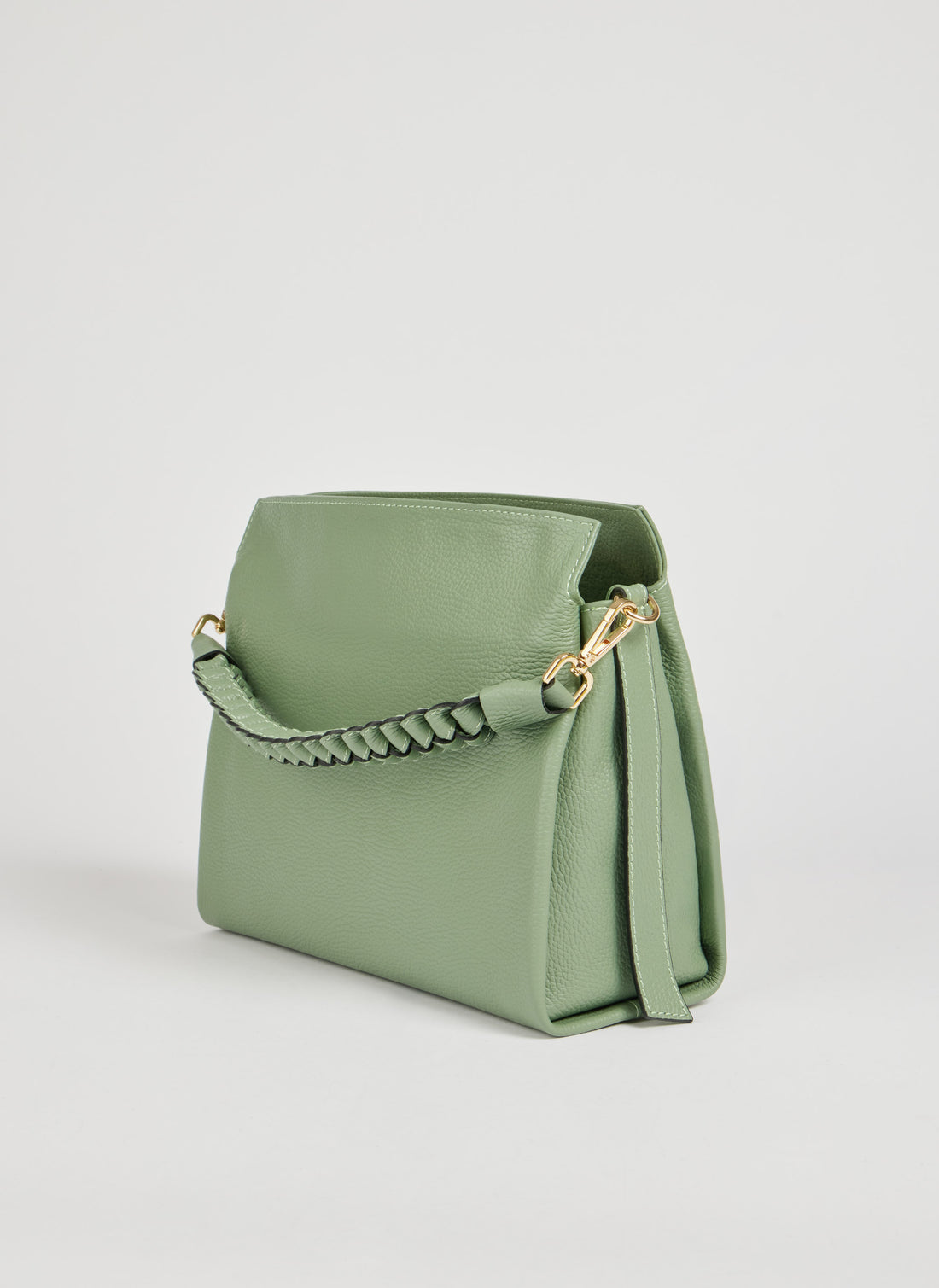 Braid bag in Mint Dollar leather