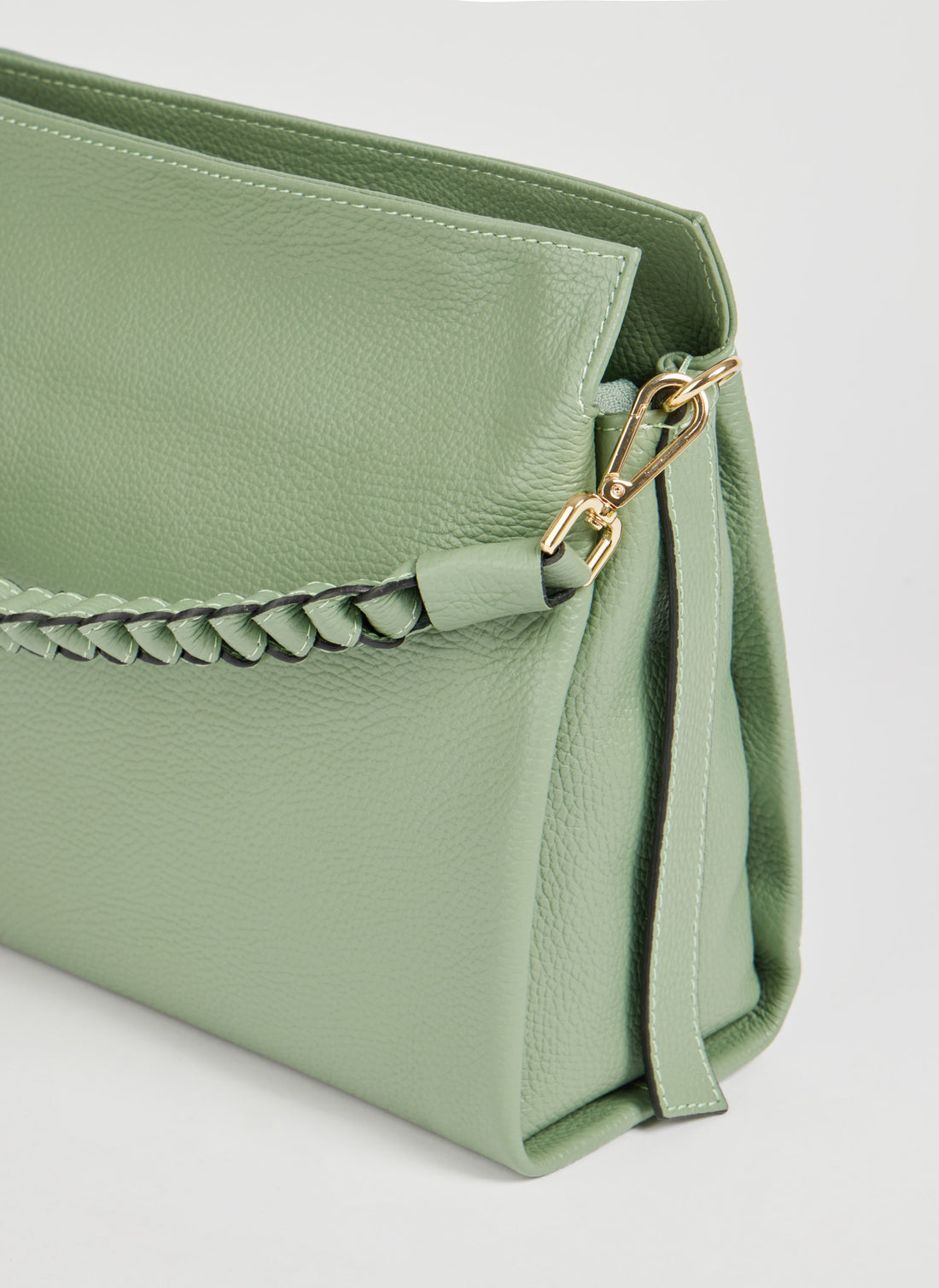 Braid bag in Mint Dollar leather
