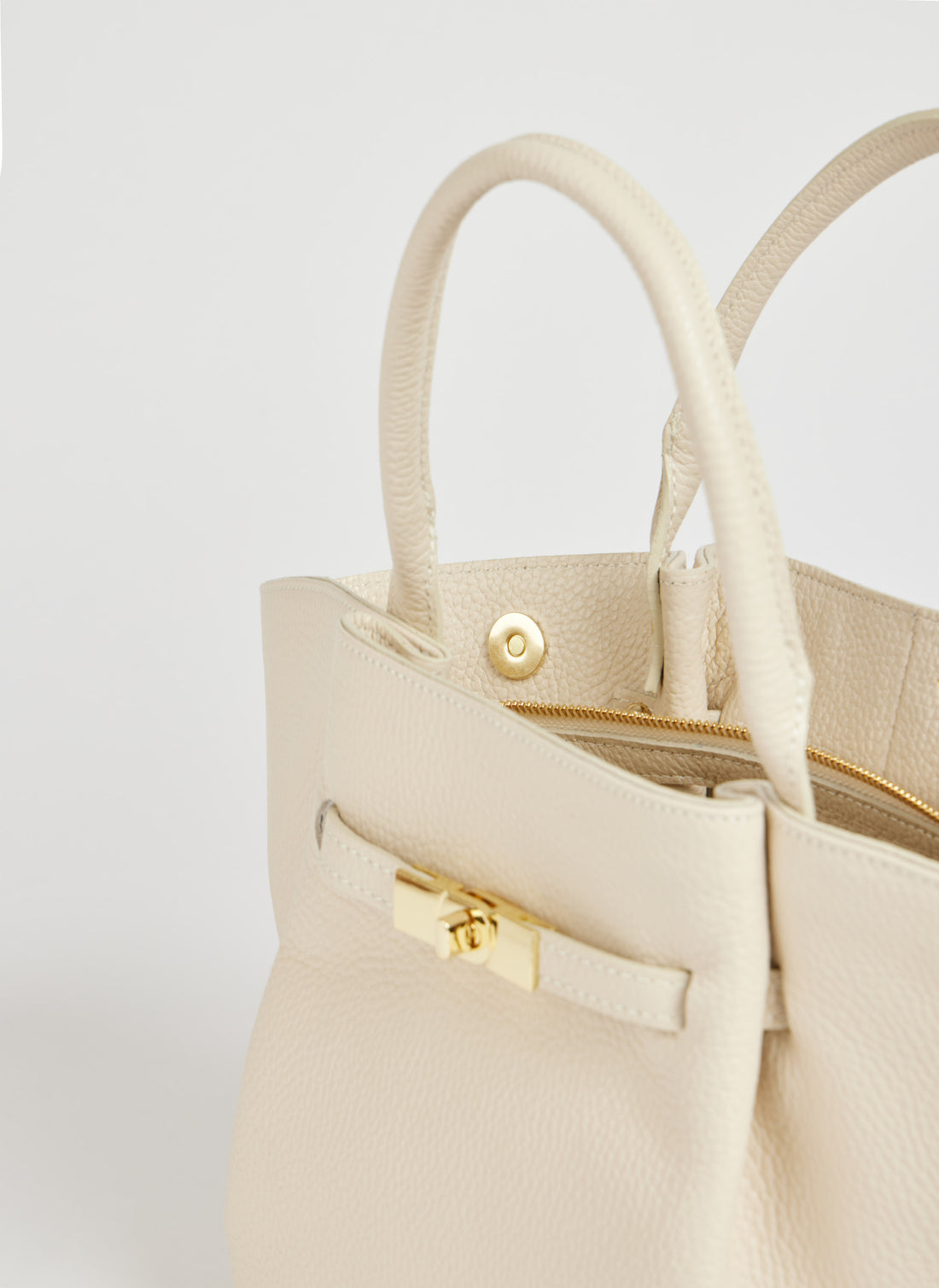 Charlène Bag in Togo Leather Beige