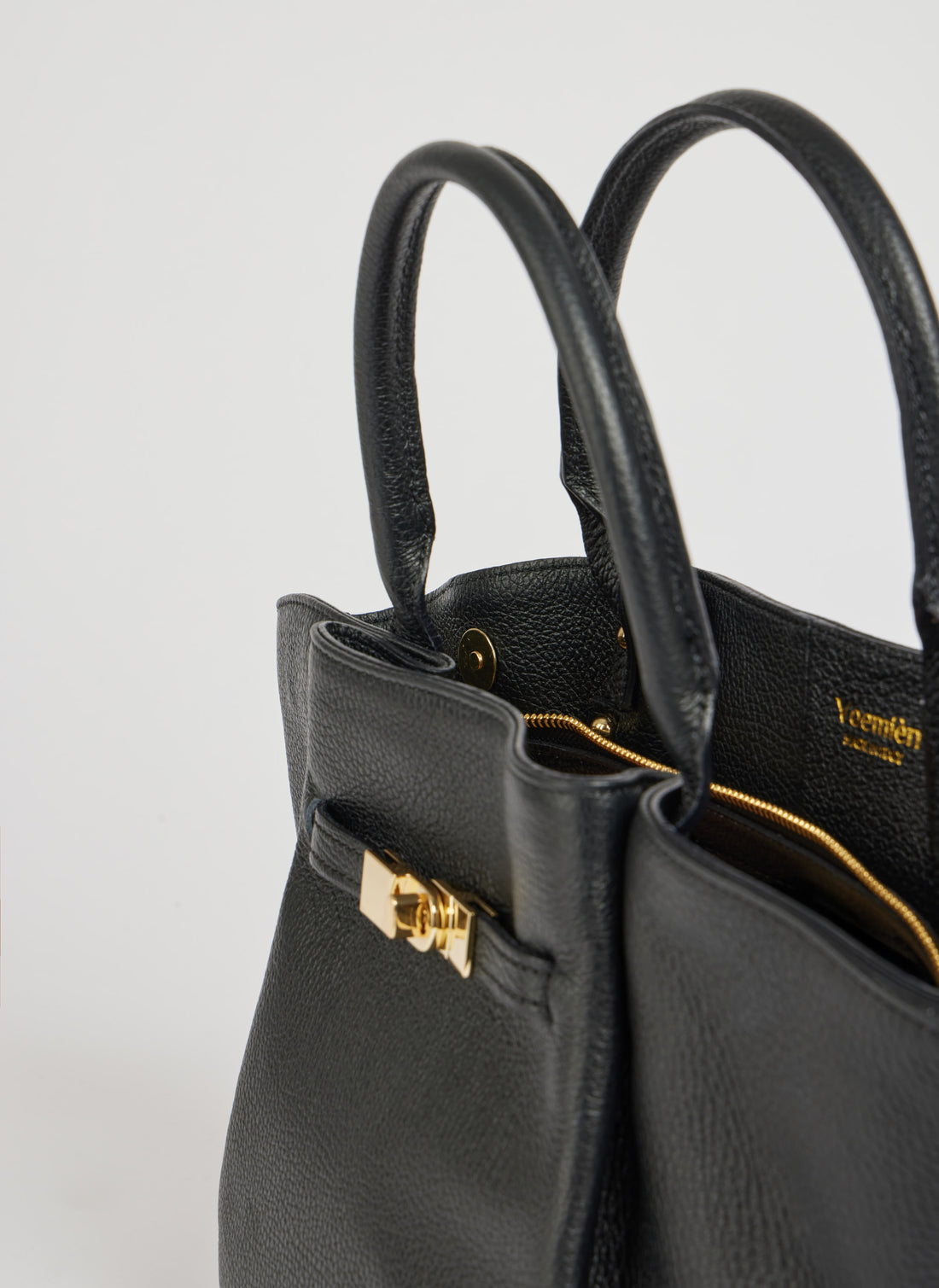 Charlène Bag in Togo Leather Black