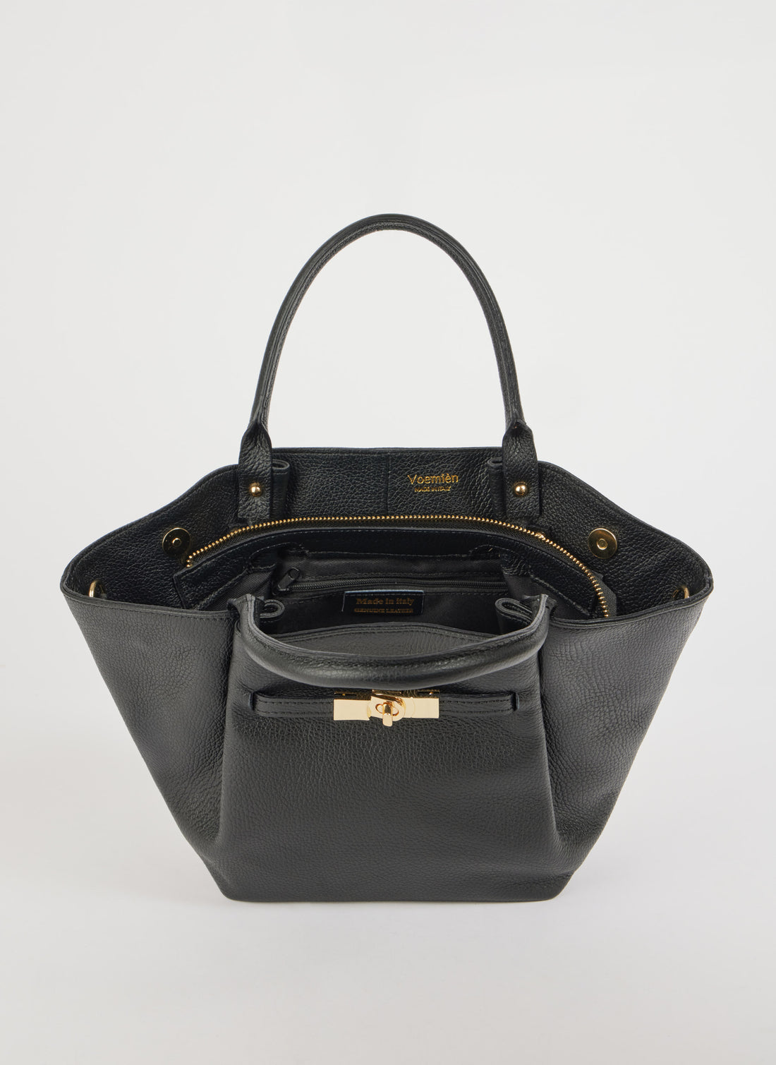 Charlène Bag in Togo Leather Black
