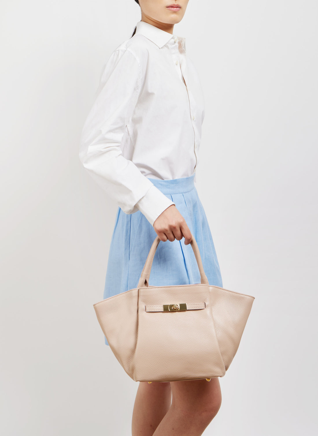 Charlène Bag in Togo Leather Cipria