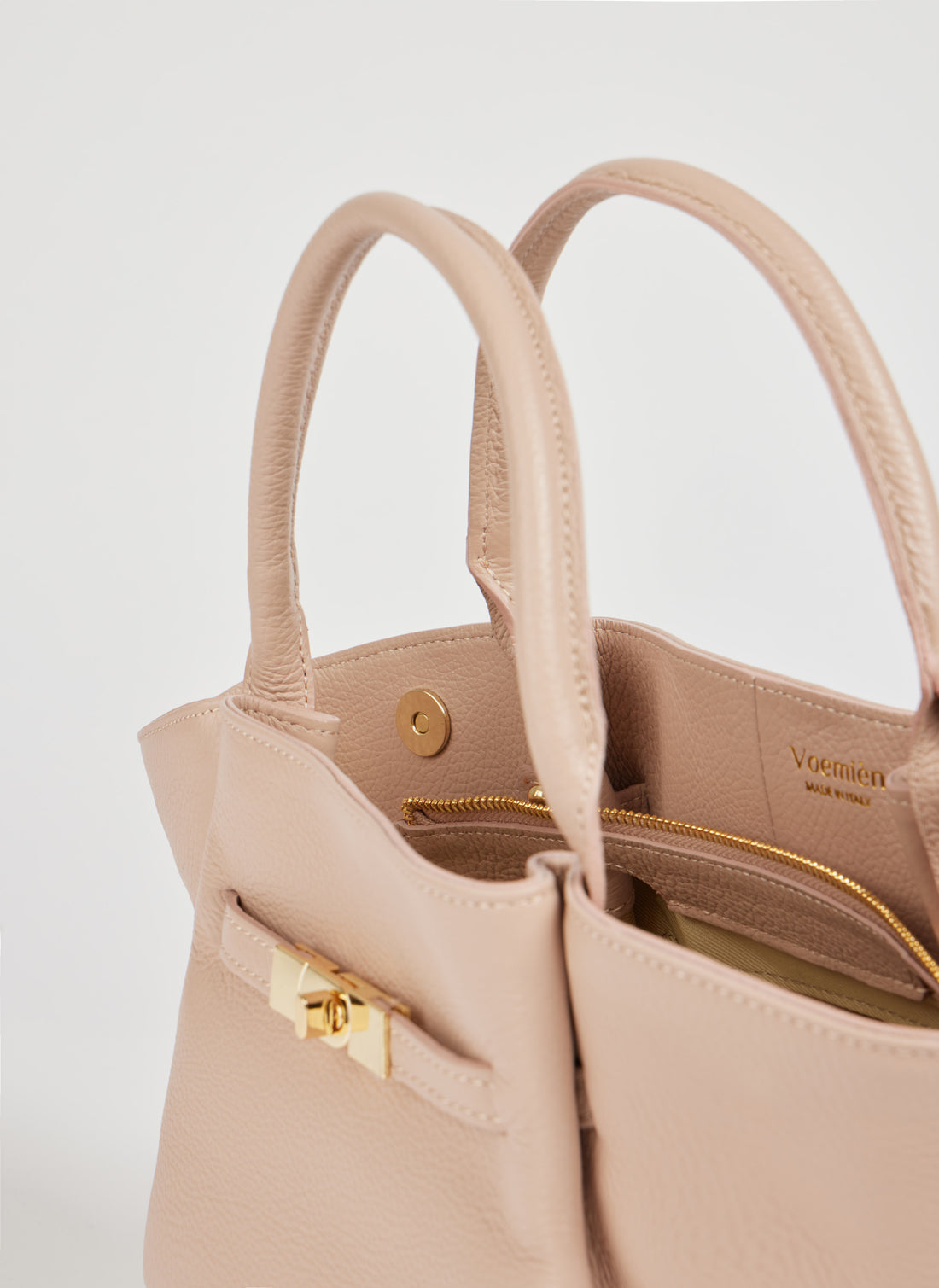 Charlène Bag in Togo Leather Cipria