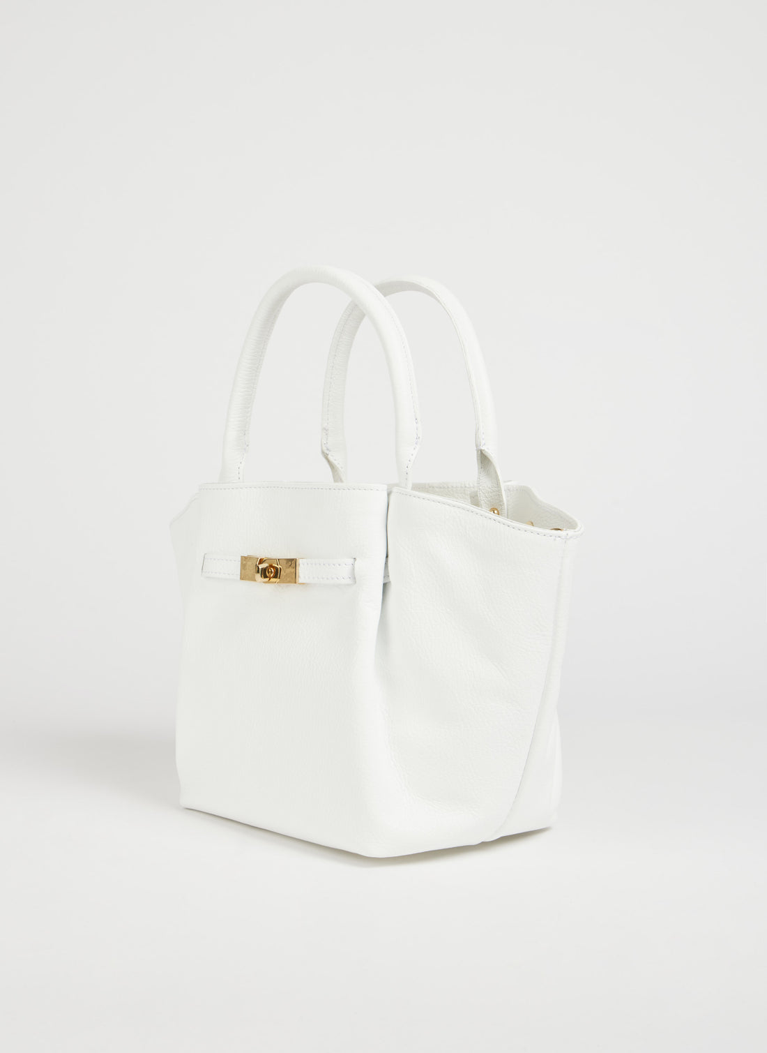 Charlène Bag in Togo Leather White