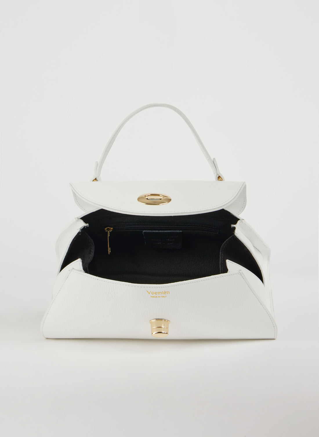 Florence Bag in Togo Leather White