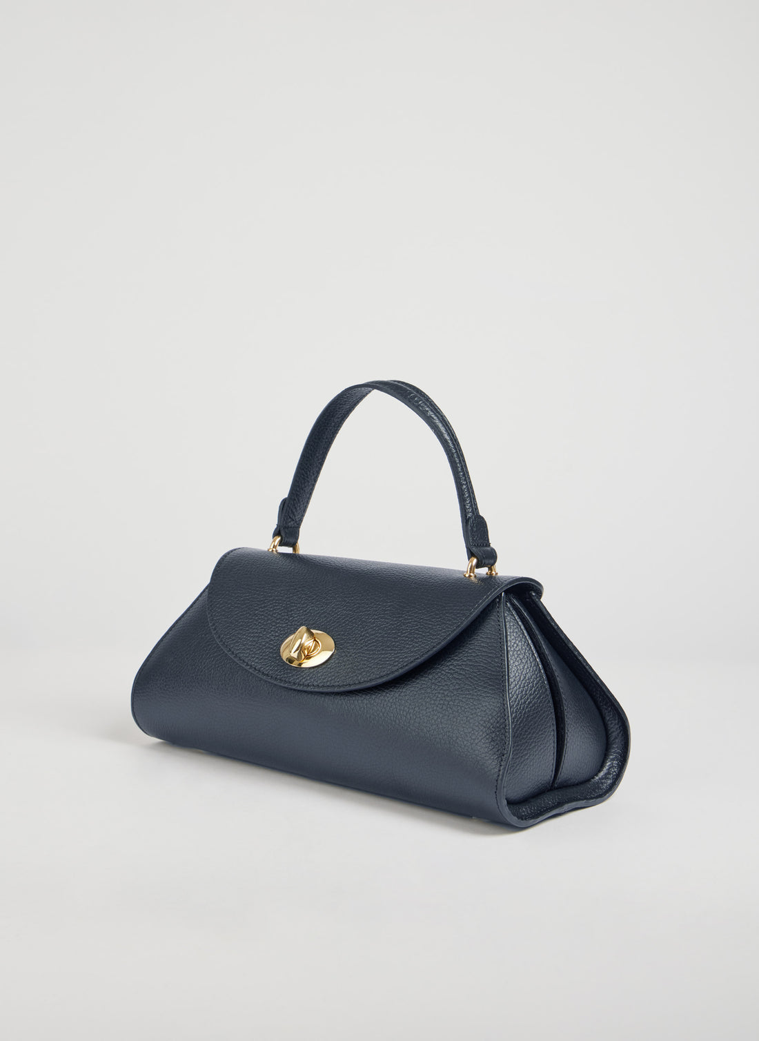 Florence Bag in Togo Leather Blue Navy