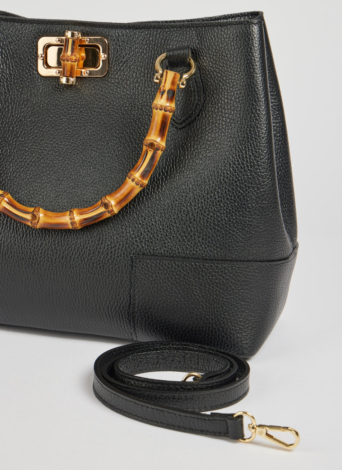 Borsa Bamboo Babe in pelle Dollaro Nera - Voemièn