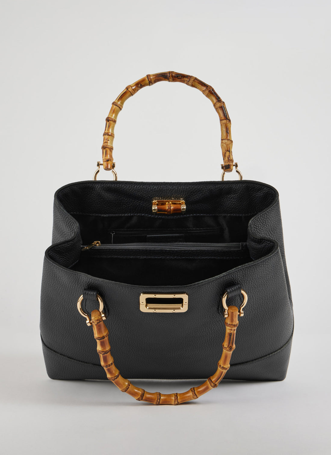 Borsa Bamboo Babe in pelle Dollaro Nera - Voemièn