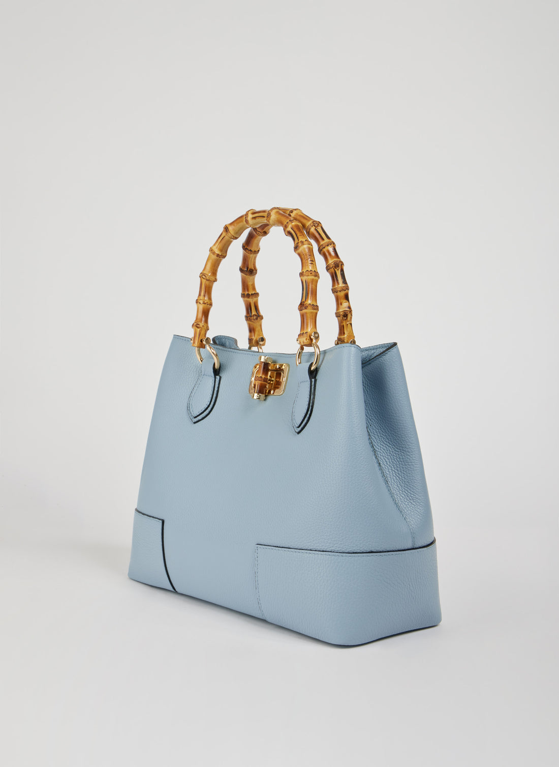 Bamboo Babe Bag in Light Blue Dollar Leather
