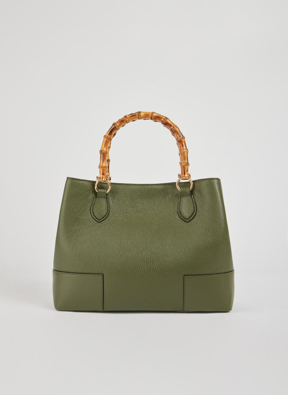 Borsa Bamboo Babe in pelle Dollaro Verde Militare - Voemièn