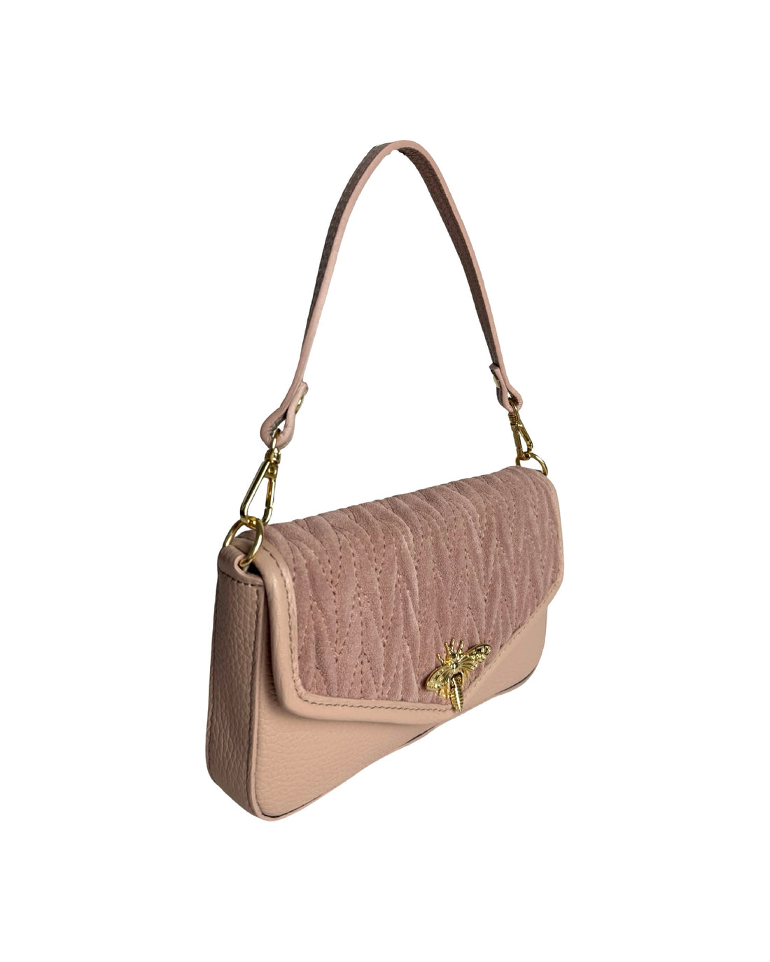 Liliane Bag in Dollar and Suede Leather Cipria