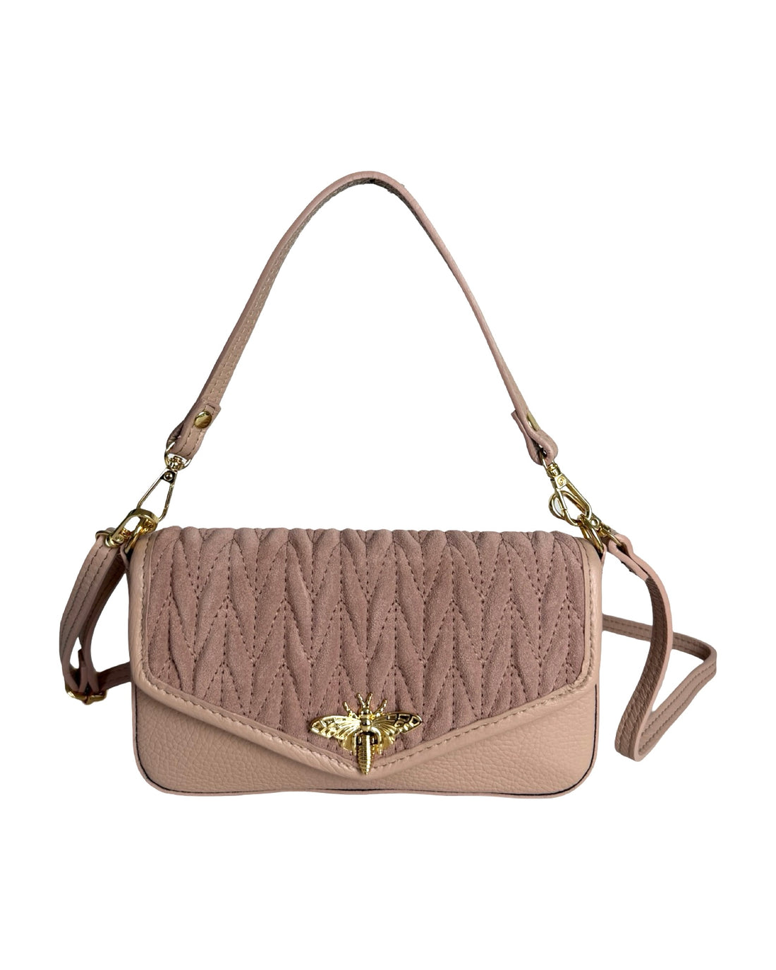 Liliane Bag in Dollar and Suede Leather Cipria
