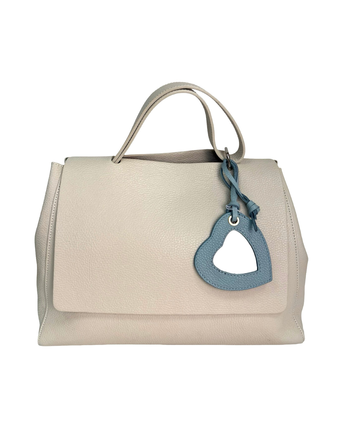 Heart Mirror Tag in Dollar Leather Light Blue