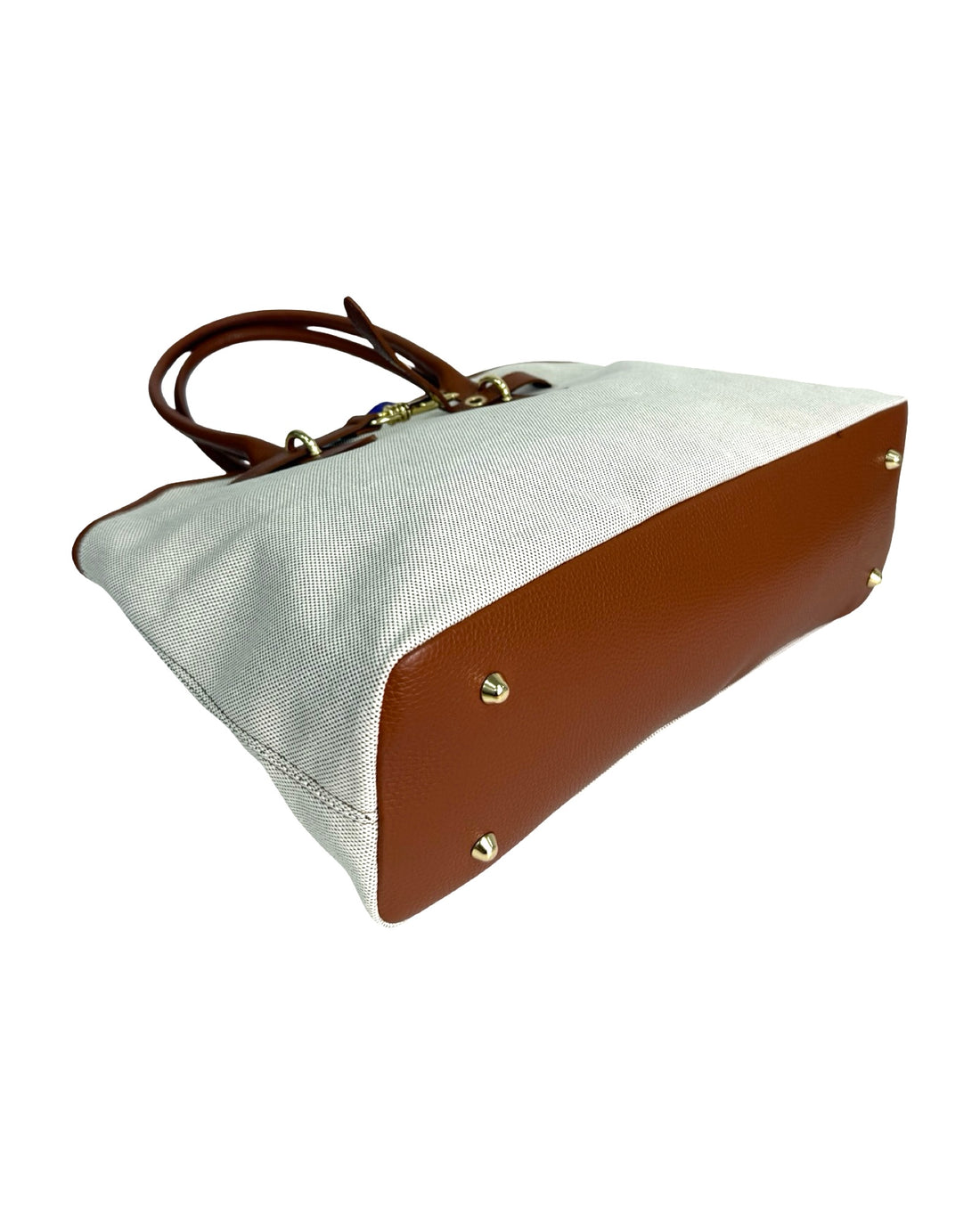 Annelise Bag in Canvas and Dollar Leather Brown