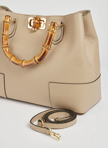 Bamboo Babe Bag in Light Taupe Dollar Leather