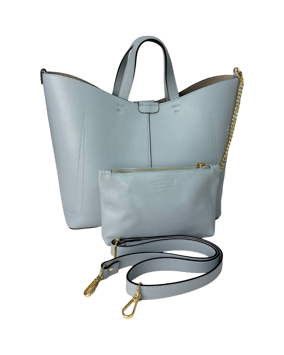 Lunaire Bag in Dollar Leather Sky Blue