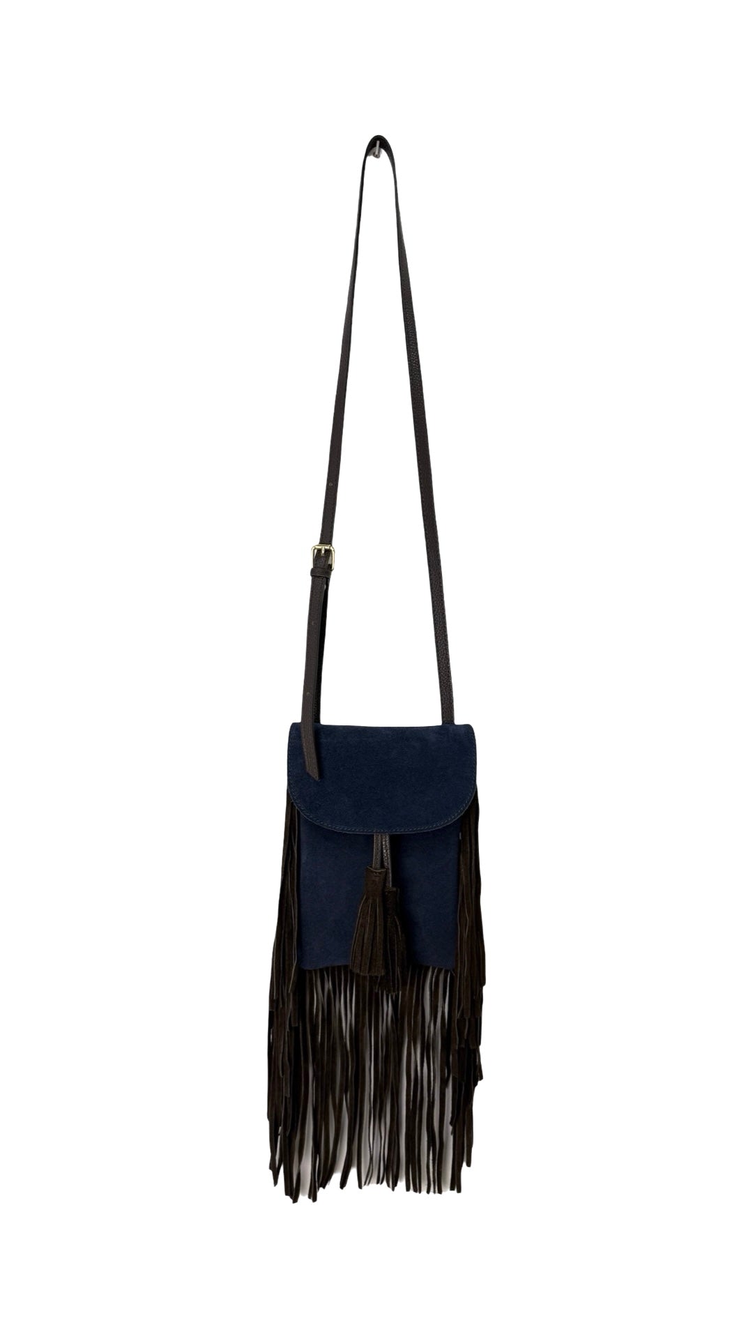 Emion Bag in Suede Leather Blue Navy