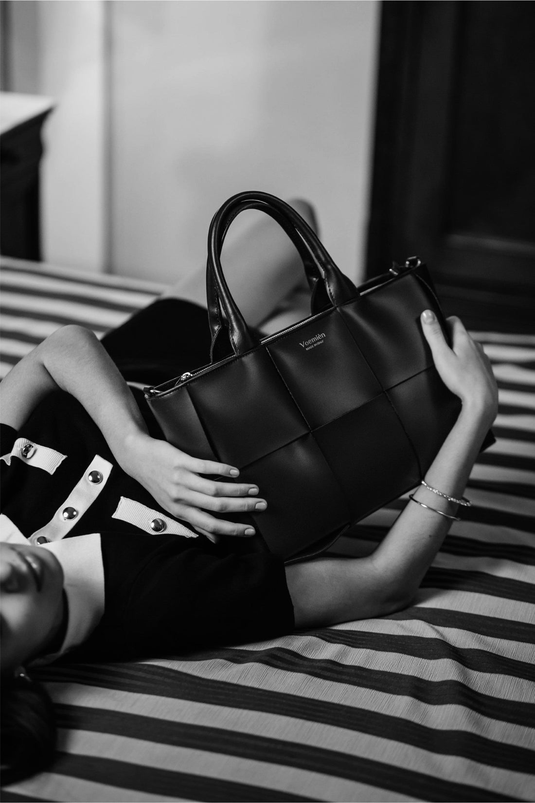 Lauren bag in brushed white leather